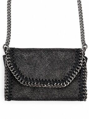 Policy Mama Moto Clutch Coal Mine bag Mini Chain Black Silver Convertible
